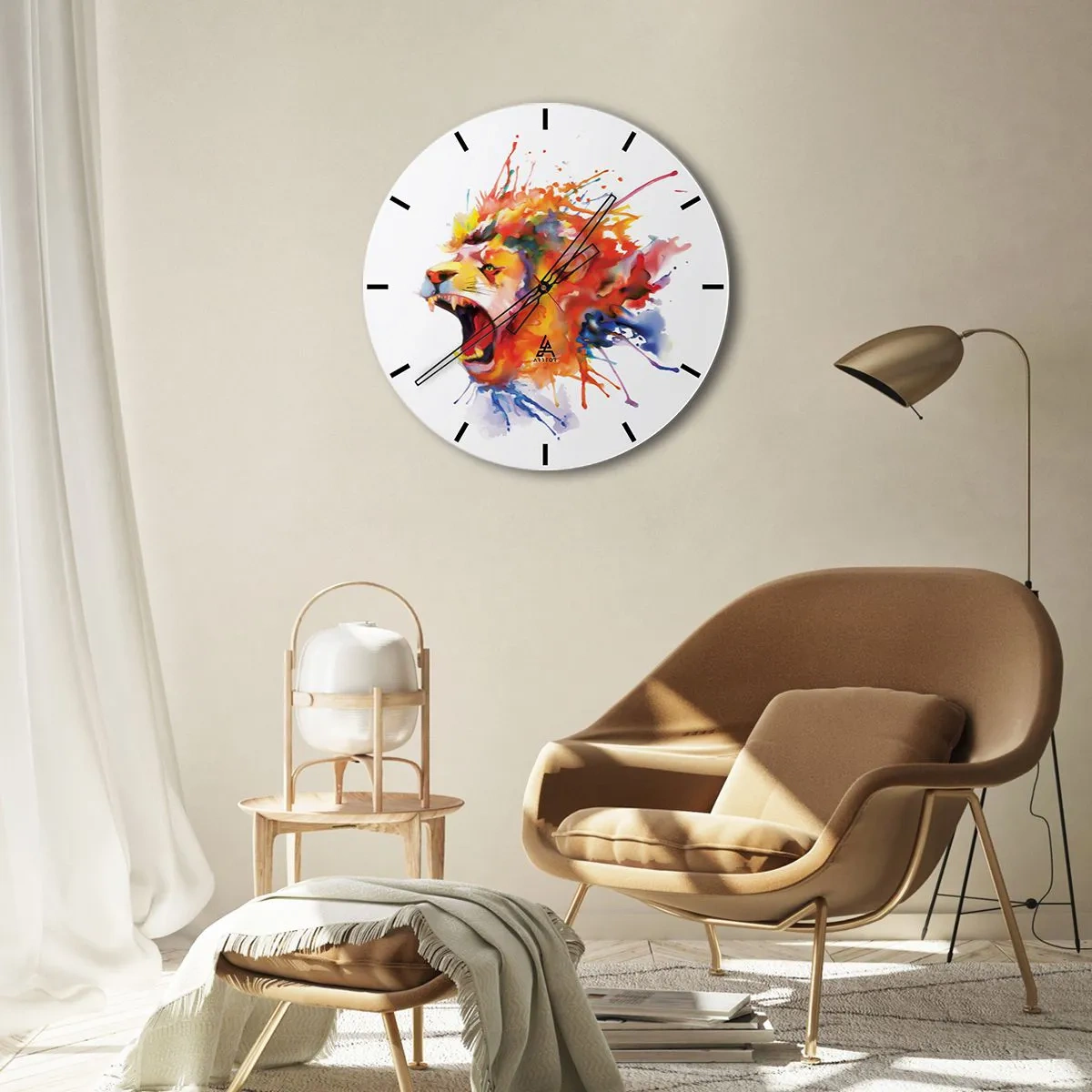 Wall clock - Clock on glass - Explosion of Wrath - 40x40 cm