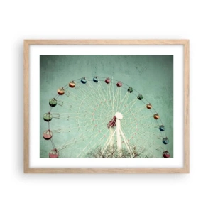 Poster in light oak frame - Come Have Fun - 50x40 cm