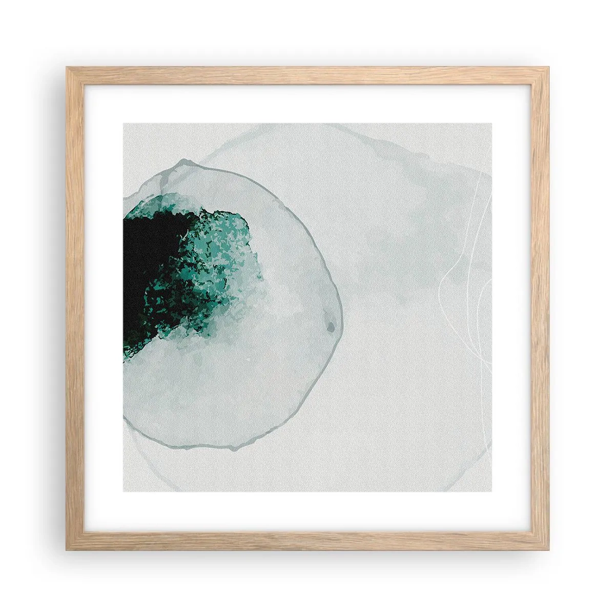 Poster in light oak frame - In a Waterdrop - 40x40 cm
