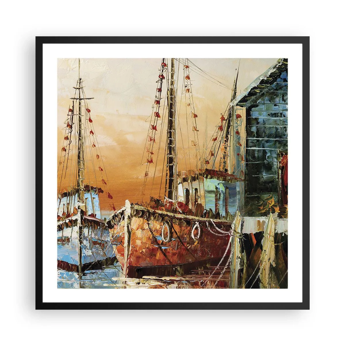 Poster in black frame - Calm Return - 60x60 cm