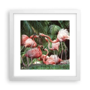 Poster in white frmae - Afternoon Gossip - 30x30 cm