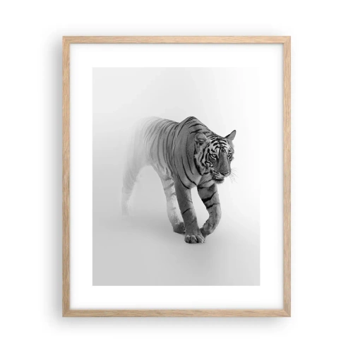 Poster in light oak frame - Crouching in Fog - 40x50 cm