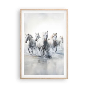 Poster in light oak frame - White Magic - 61x91 cm