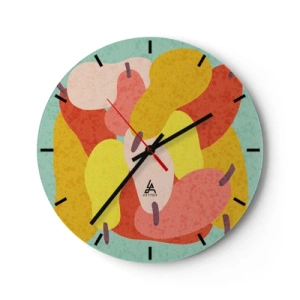 Wall clock - Clock on glass - Try Summer Sun - 40x40 cm