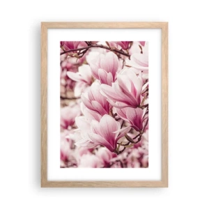 Poster in light oak frame - Spring is Pink - 30x40 cm