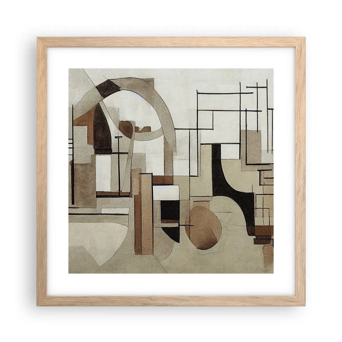 Poster in light oak frame - City Landscape 2.0 - 40x40 cm