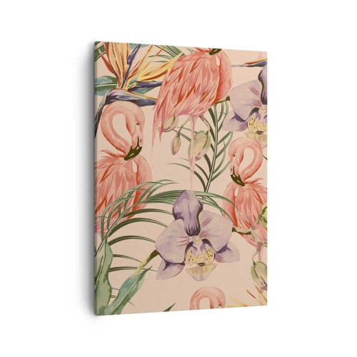 Canvas picture - Pink Ballet among Flowers - 50x70 cm