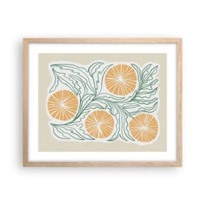 Poster in light oak frame - Ethnic with an Abstract Note - 50x40 cm