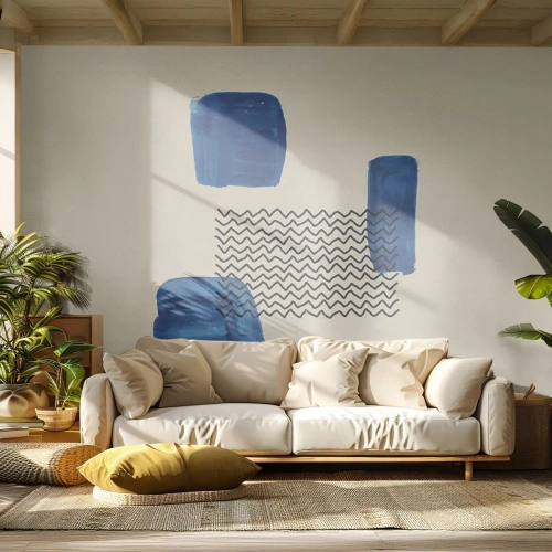 Custom Self-Adhesive Wallpaper Deluxe Sticker - Abstract Quartet - Abstraction, Piece, Modern Art.