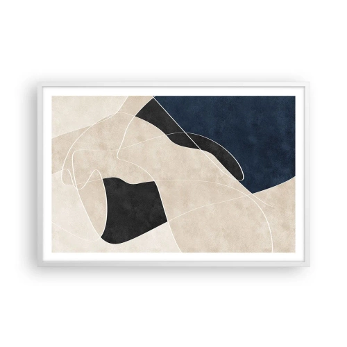 Poster in white frmae - Abstract Composition - Contrast of Colours - 91x61 cm
