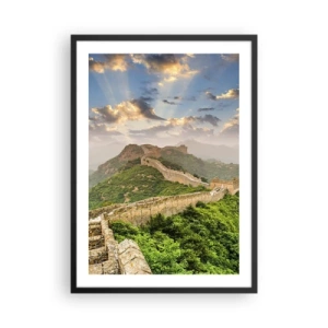 Poster in black frame - The Great Wall of China in the picturesque light of the setting sun - 50x70cm - Neverending Grandeur - Modern wall decoration for the living room and bedroom ARTTOR