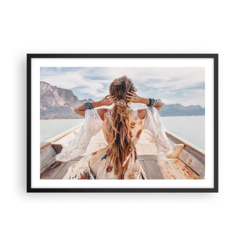 Poster in black frame - On the Way to Happiness - 70x50 cm