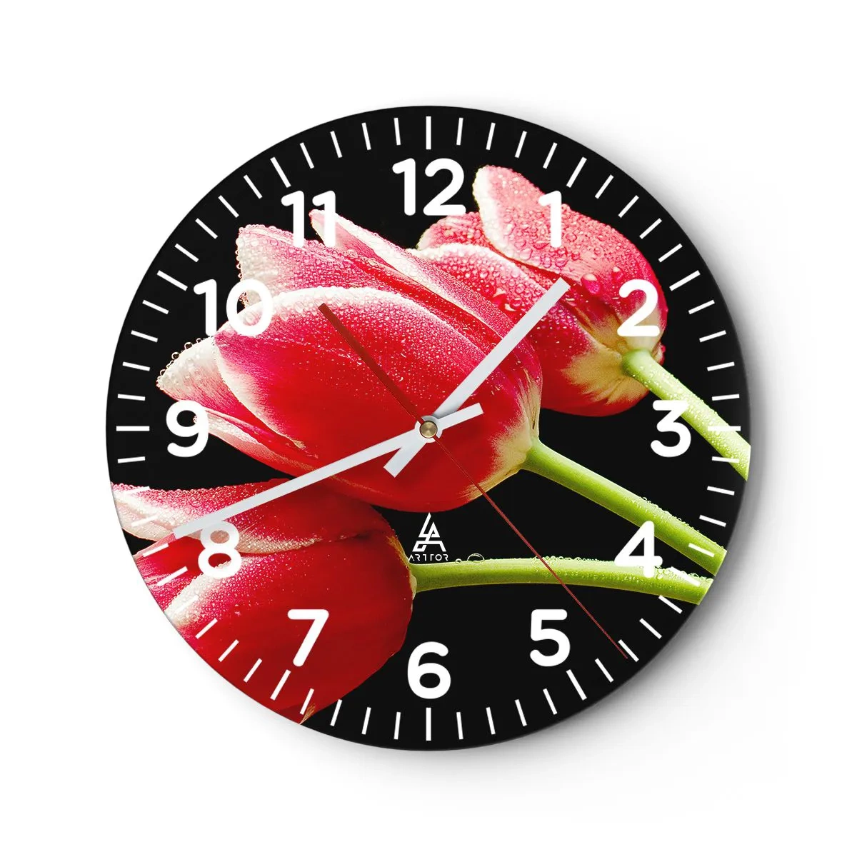 Wall clock - Clock on glass - Promise of Pure Love - 30x30 cm