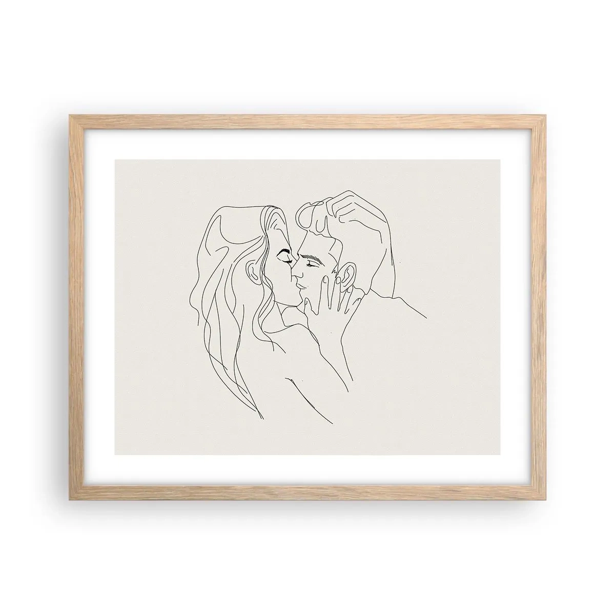 Poster in light oak frame - Tangled up by a Feeling - 50x40 cm