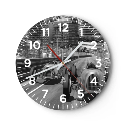 Wall clock - Clock on glass - Long Time Ago in Monte Carlo - 40x40 cm