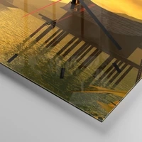 Clock face with lines