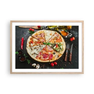 Poster in light oak frame - Range of Flavours - 70x50 cm