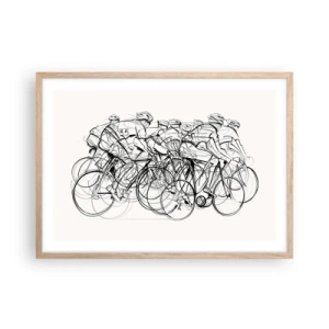Poster in light oak frame - Together as a Team - 70x50 cm