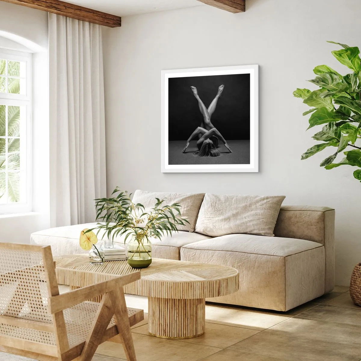 Poster in white frmae - Geometry of Nakedness - 30x30 cm