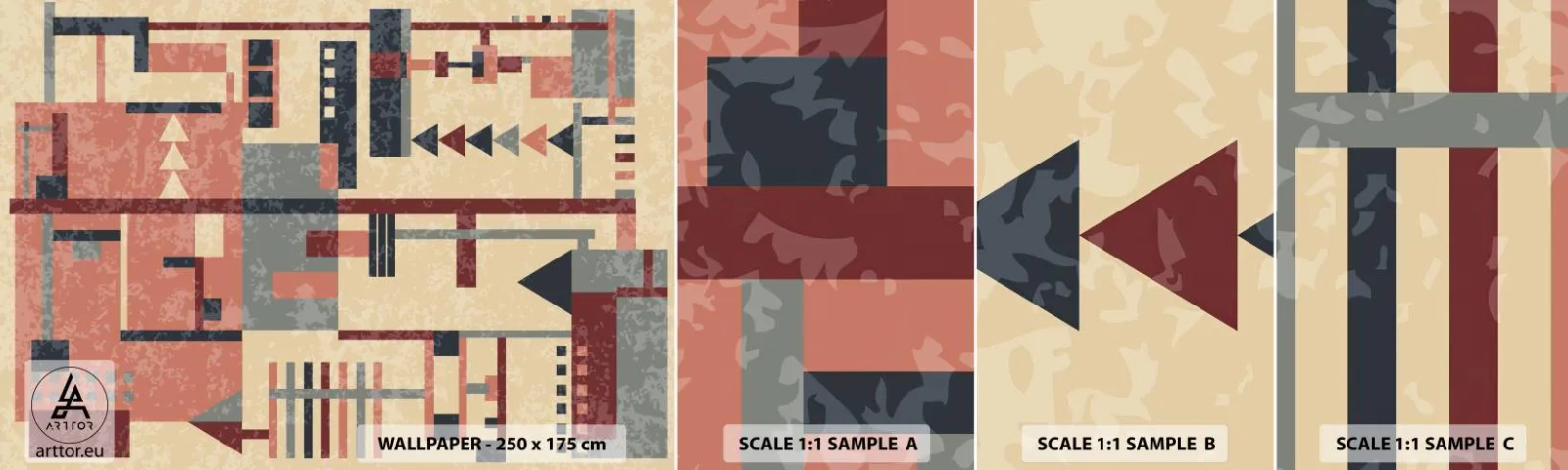 Photo Wallpaper Sample Standard Eco - Combinations of Verticals and Horizontals - Abstraction, Piece, Modern Pattern - 100x30 cm