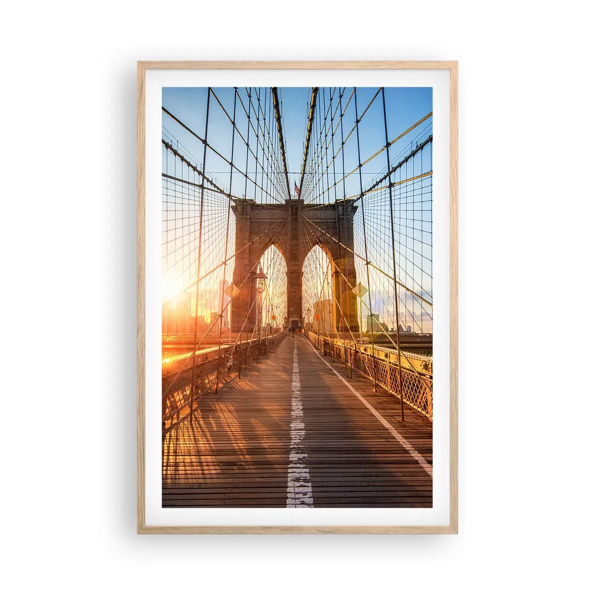 Poster in light oak frame - On a Golden Bridge - 61x91 cm