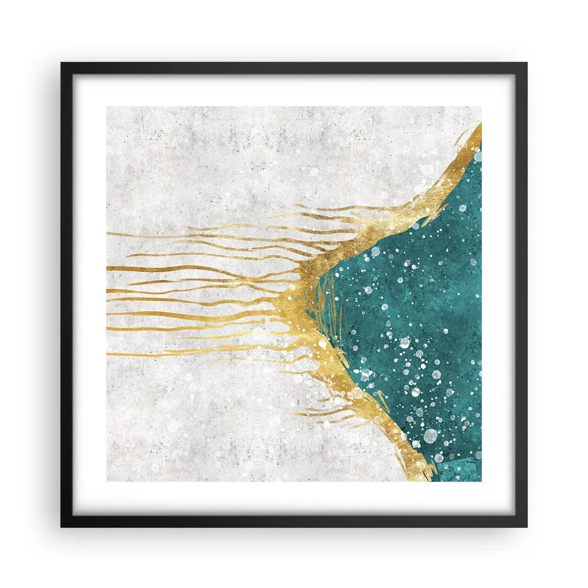 Poster in black frame - Golden Tide - 50x50 cm