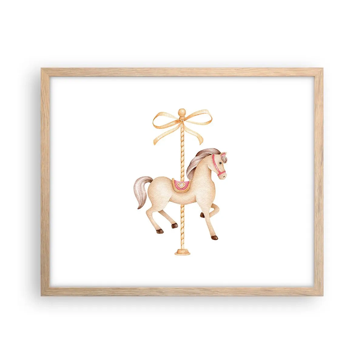 Poster in light oak frame - Graceful Trot - 50x40 cm