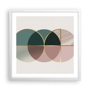 Poster in white frmae - Circle after Circle - 50x50 cm