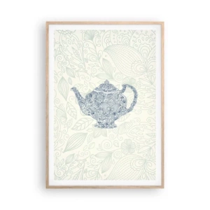 Poster in light oak frame - Charm of Tea - 70x100 cm