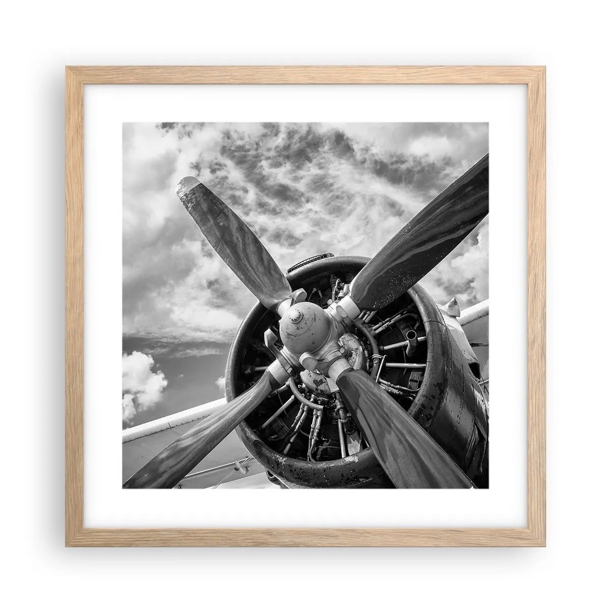 Poster in light oak frame - Conquerer of the Skies - 40x40 cm