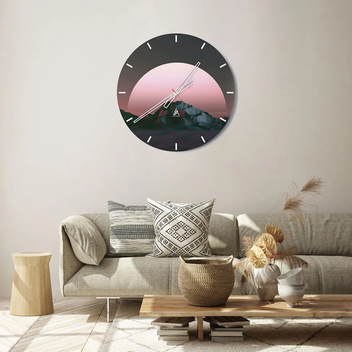 Wall clock - Clock on glass - In a Neighbouring Galaxy - 40x40 cm