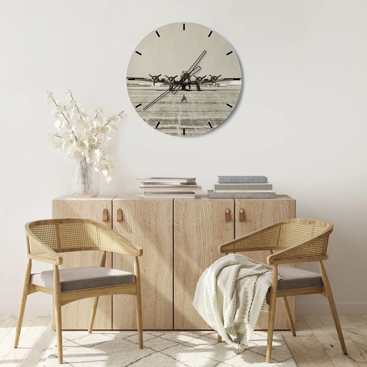 Wall clock - Clock on glass - Ready as Always - 40x40 cm