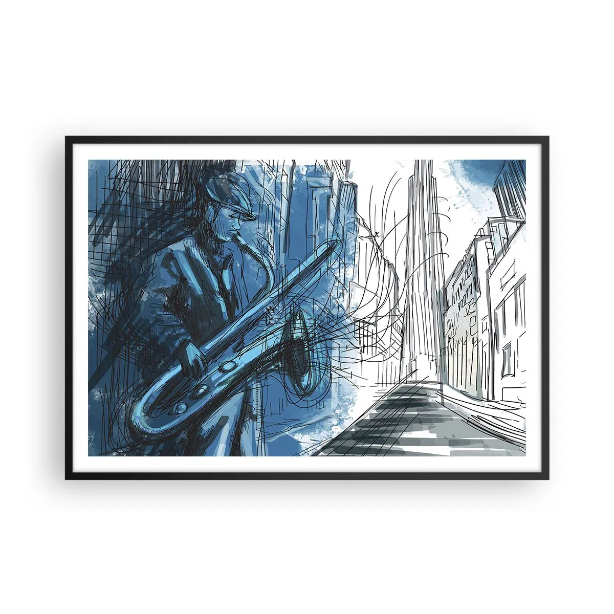 Poster in black frame - City Rhapsody - 100x70 cm