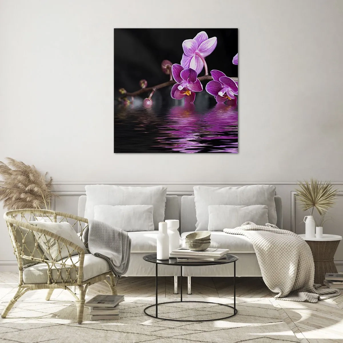 Glass picture - Lilac Reflection of Beauty - 40x40 cm
