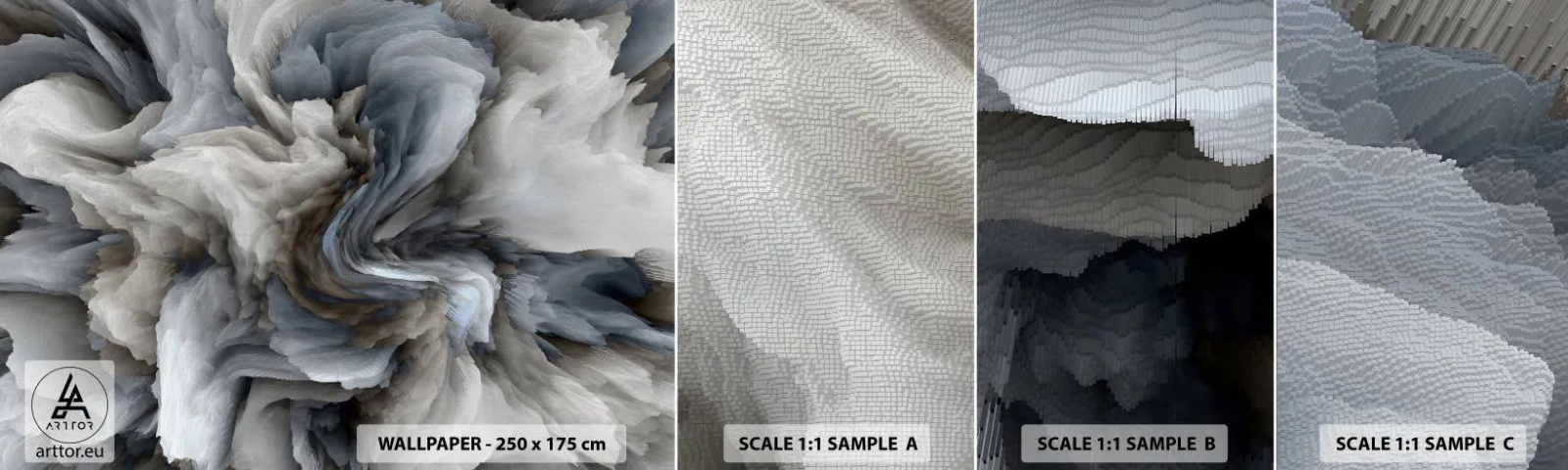 Photo Wallpaper Sample Standard Eco - Stone and Flower - 3D, Three-dimensional, Piece - 100x30 cm