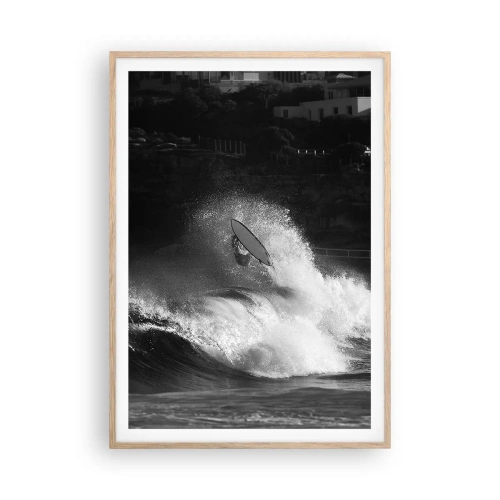 Poster in light oak frame - Challenge Accepted! - 70x100 cm