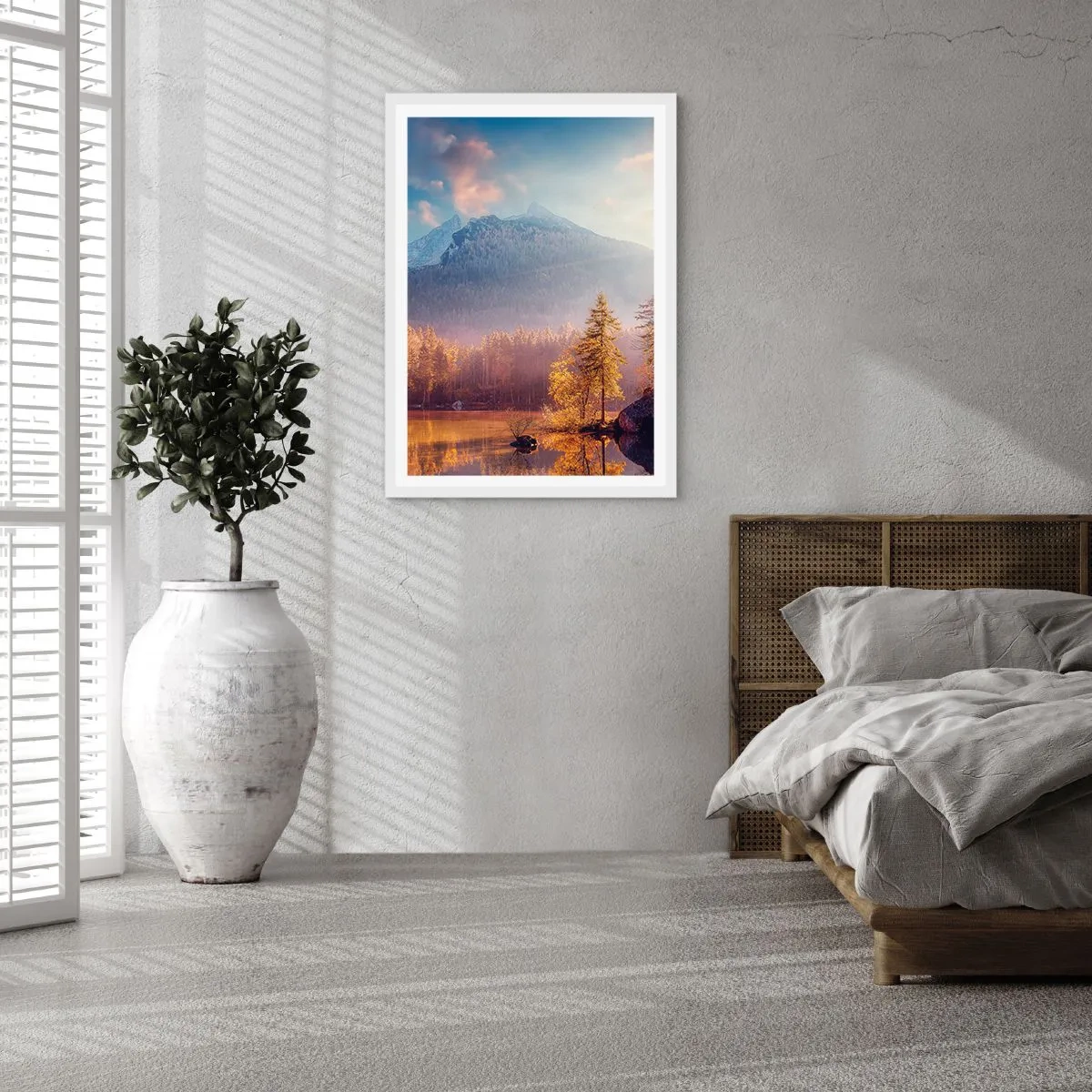 Poster in white frmae - In the Mountains and Valleys - 30x40 cm