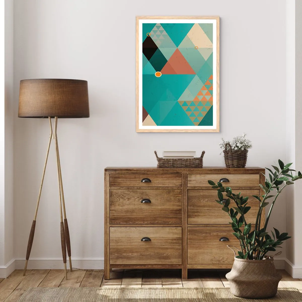 Poster in light oak frame - Unity in Multitude, Multitude of Unity - 50x70 cm