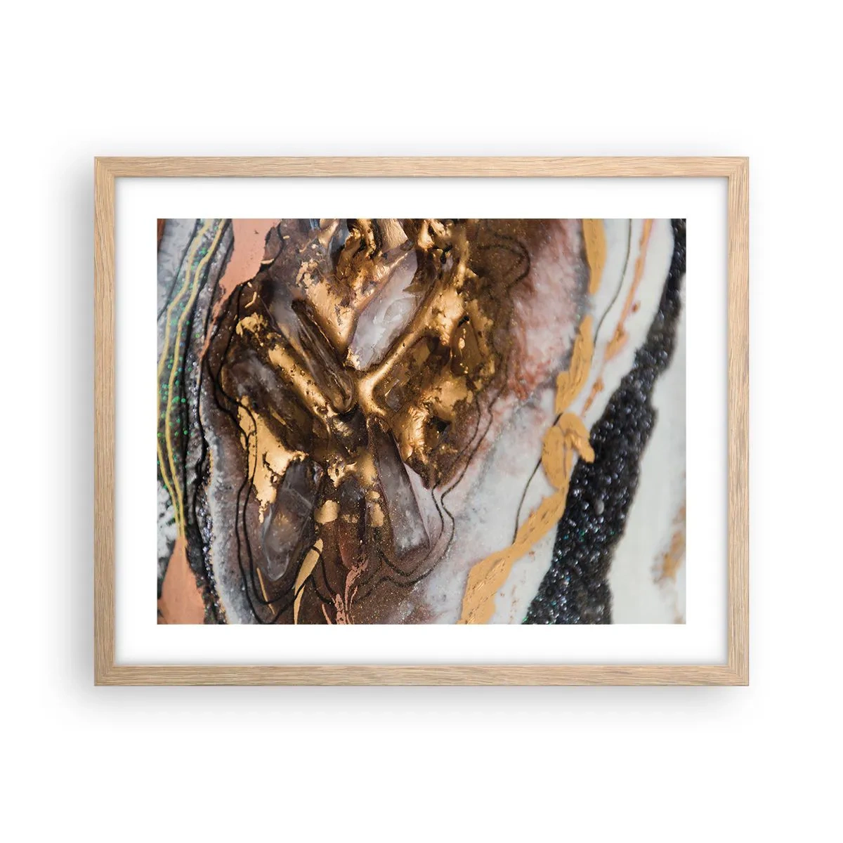Poster in light oak frame - Element of the Earth - 50x40 cm