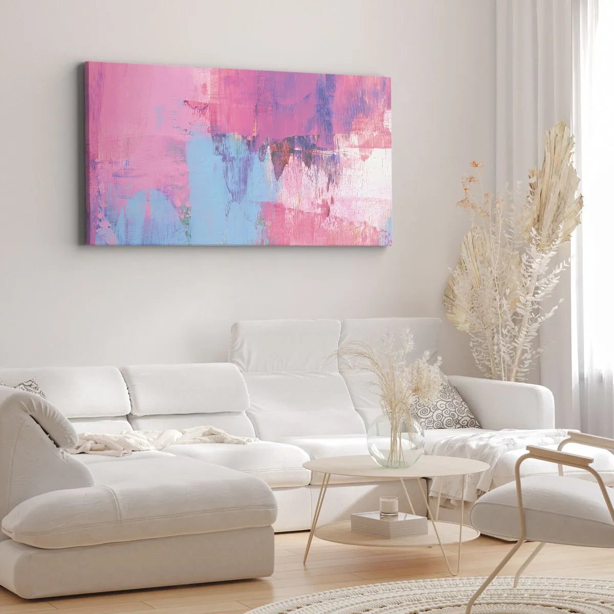 Canvas picture - Pink, Blue and a Pinch of Light - 90x30 cm