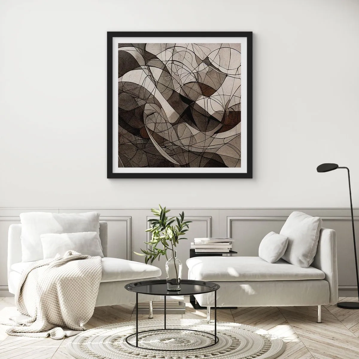 Poster in black frame - Circulation of the Colours of the Earth - 30x30 cm