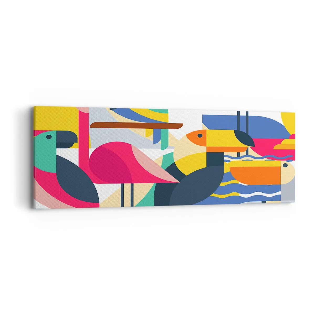 Canvas picture - Birds' Party - 90x30 cm