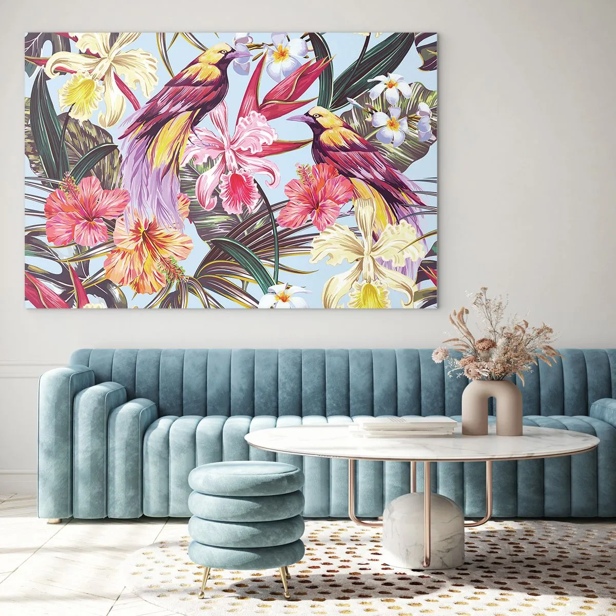 Glass picture - Flakes and Feathers - 100x70 cm