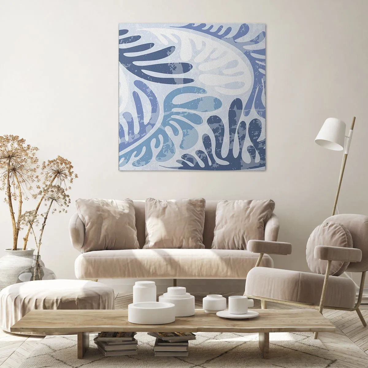 Canvas picture - Blue Ferns - 40x40 cm