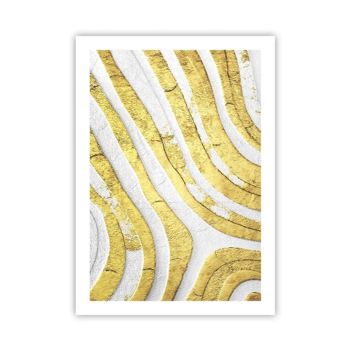 Poster - Composition in White and Gold - 50x70 cm