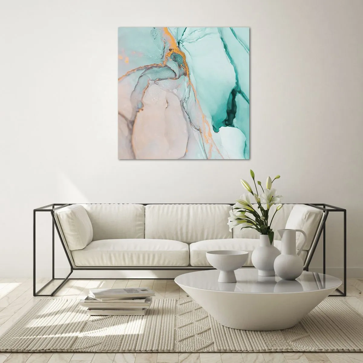 Glass picture - Dance of Shapes and Colours - 50x50 cm