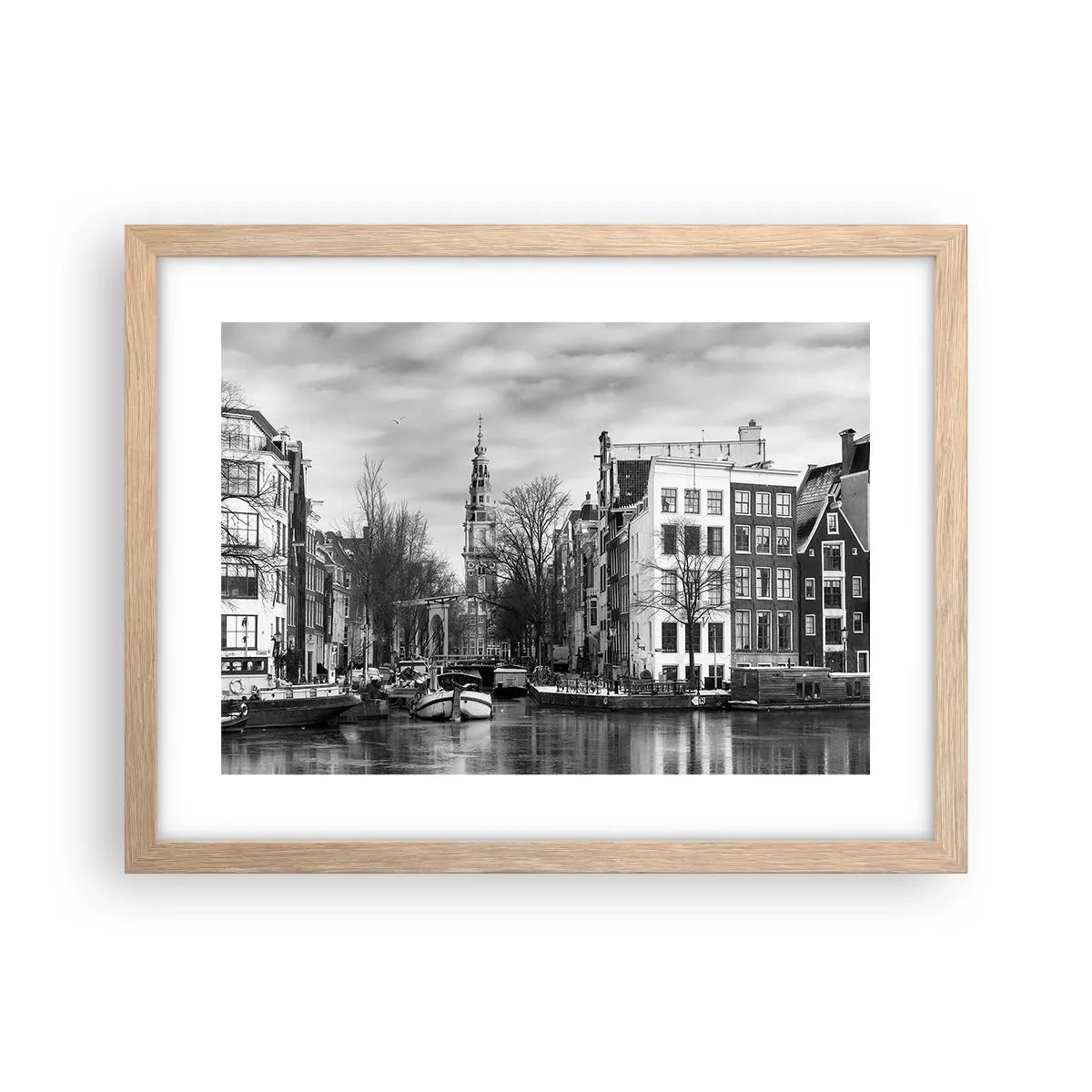 Poster in light oak frame - Amsterdam Atmosphere - 40x30 cm