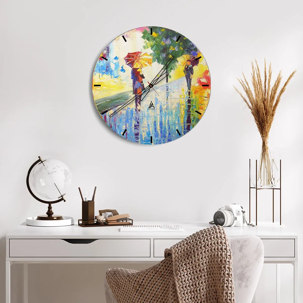 Wall clock - Clock on glass - And All Is Clear - 30x30 cm