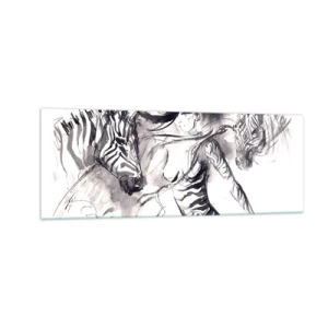 Glass picture - Dancing With Zebras - 140x50 cm