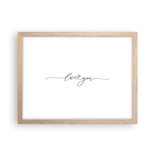 Poster in light oak frame - Black on White - 40x30 cm